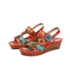Kressa | Elegante rote Sandale mit Absatz und hohem Komfort