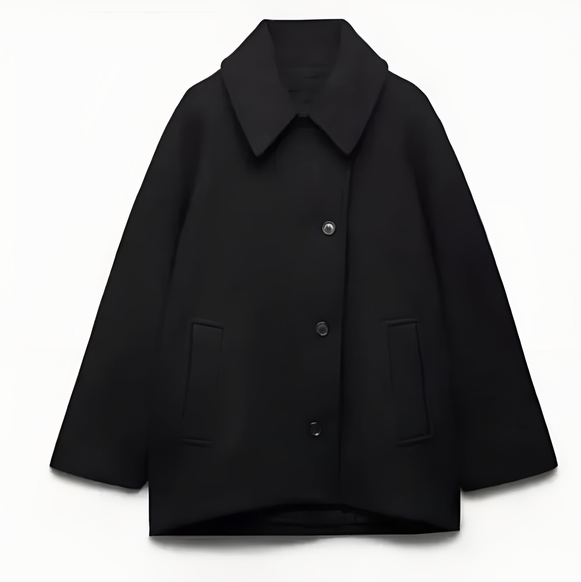 Linsey | Trendiger, übergroßer Wollmantel - Fashion - Schwarz / XS