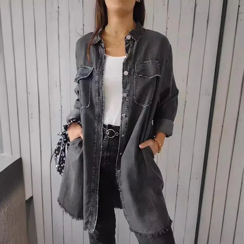 Julietta | lange Damen-Jeansjacke, vielseitig kombinierbar.