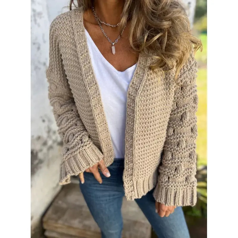 Zara™ | Strick-Cardigan mit V-Ausschnitt - Jakker - Grau / S