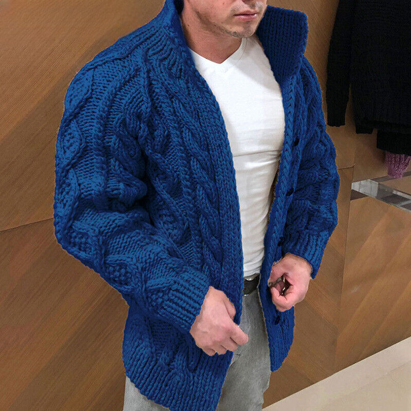 Paull- Flätstickad kofta - Jacka - Blau / S