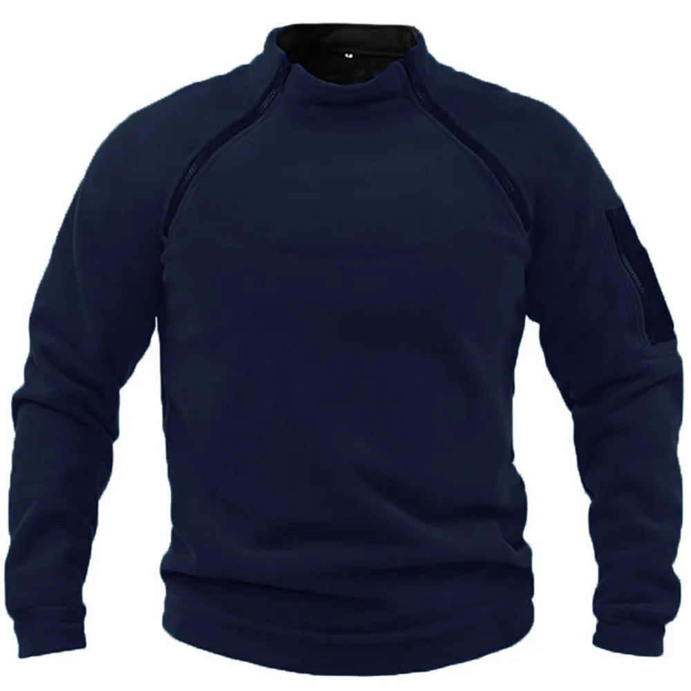 Nelson | Taktischer Militär-Zipper-Sweatshirt für Herren - Marineblau / XS