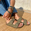 Polla | Wildleder Sandalen mit doppeltem Riemen