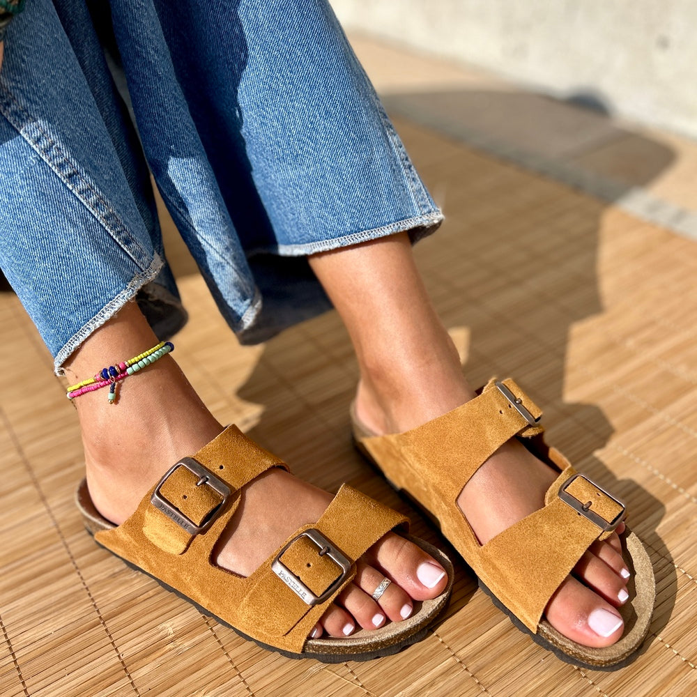 Polla | Wildleder Sandalen mit doppeltem Riemen