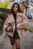Linsey | Trendiger, übergroßer Wollmantel - Fashion - Braunbeige (fast ausverkauft) / XS