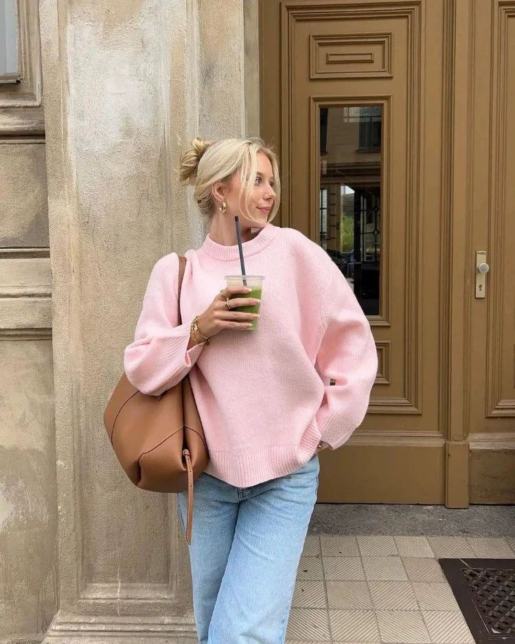 Beth | Oversize-Hüftpullover in Rosa