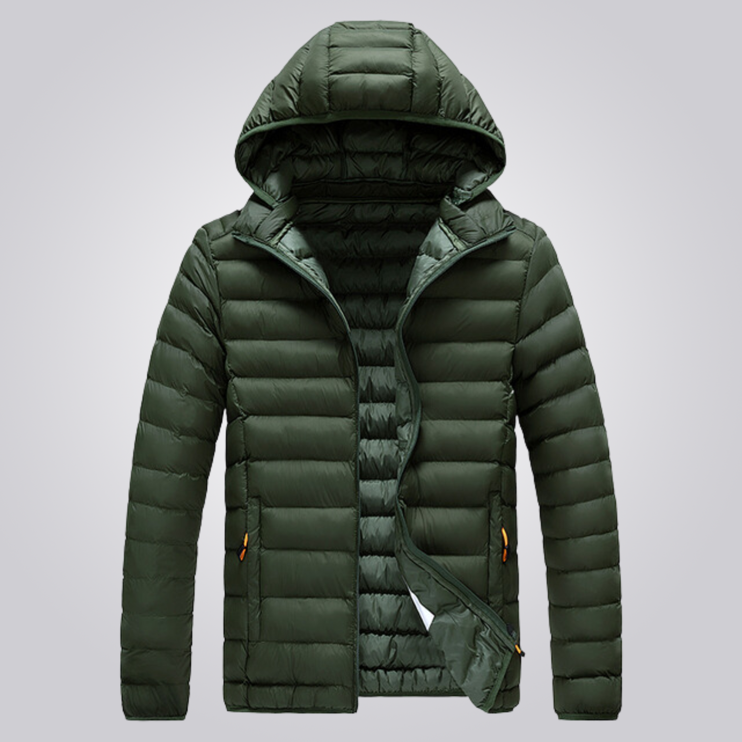 FlexKalt™ – Wattierte Jacke mit abnehmbarer Kapuze - Grün / M