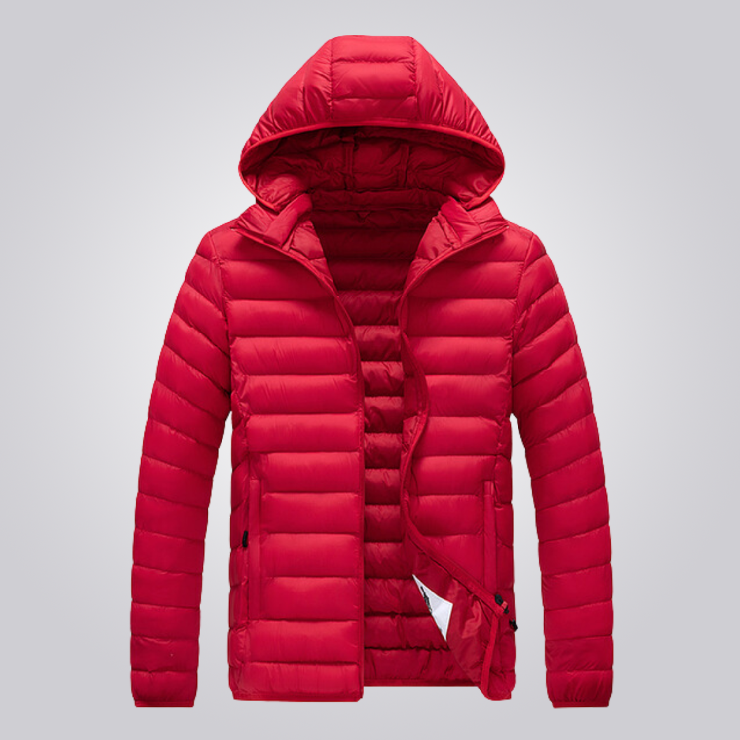 FlexKalt™ – Wattierte Jacke mit abnehmbarer Kapuze - Rot / M