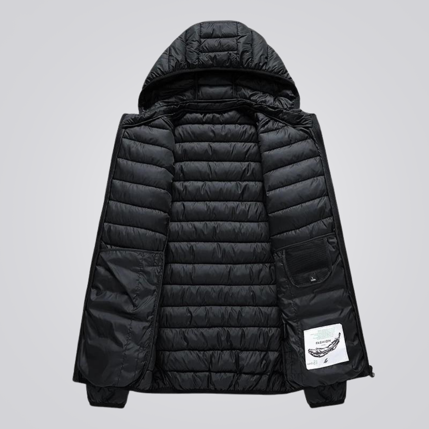 FlexKalt™ – Wattierte Jacke mit abnehmbarer Kapuze - Schwarz / M