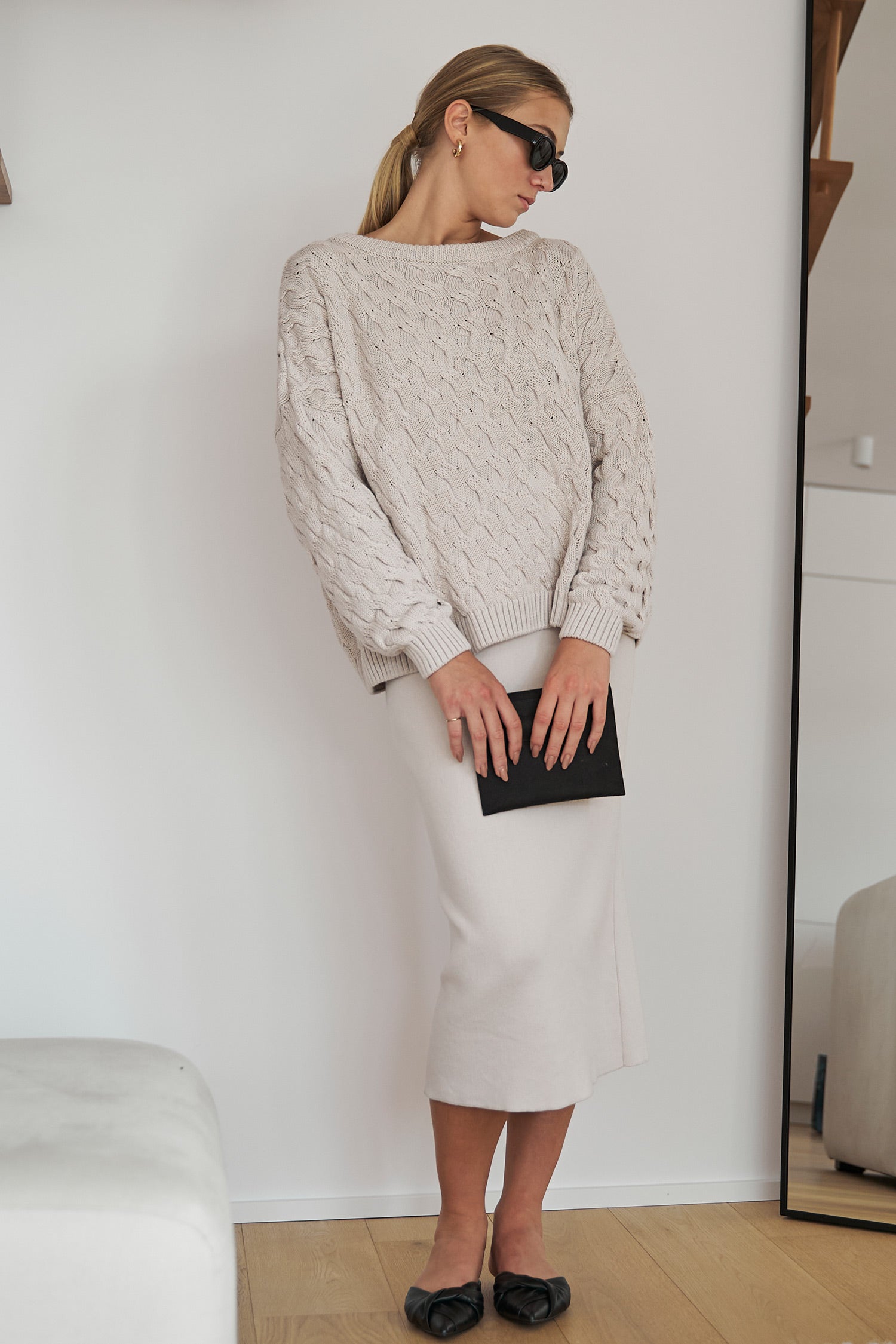 Alyssia | Gestrickter Zopfpullover