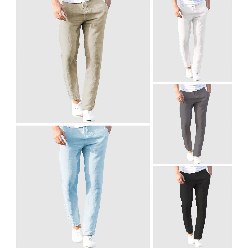 Gielo | Entspannte Leinenhose mit Kordelzug in der Taille