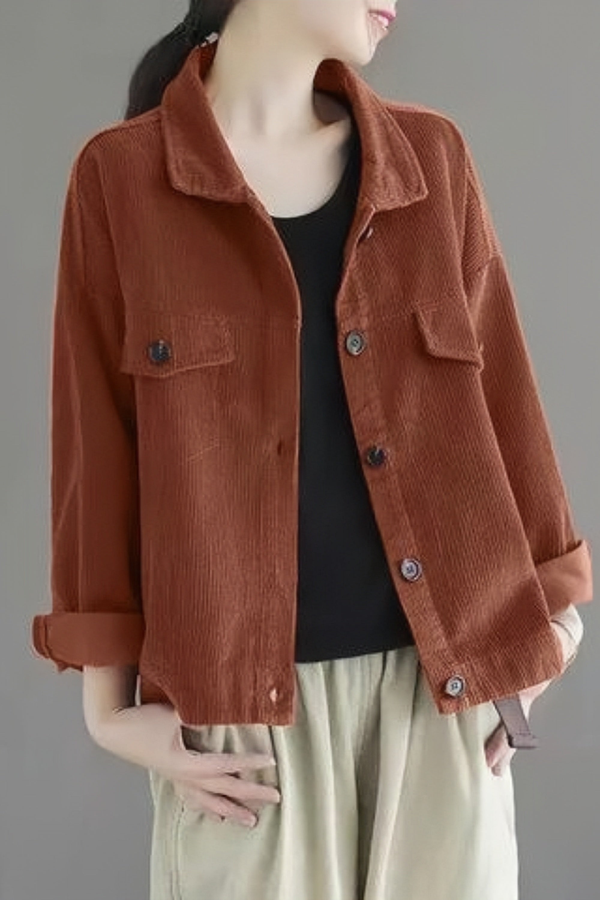 Marleth | Klassische Cordjacke mit Knopfleiste