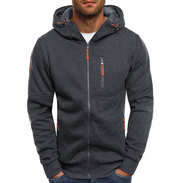 David™ | Vielseitige Herren Fleecejacke - Dunkelgrau / S