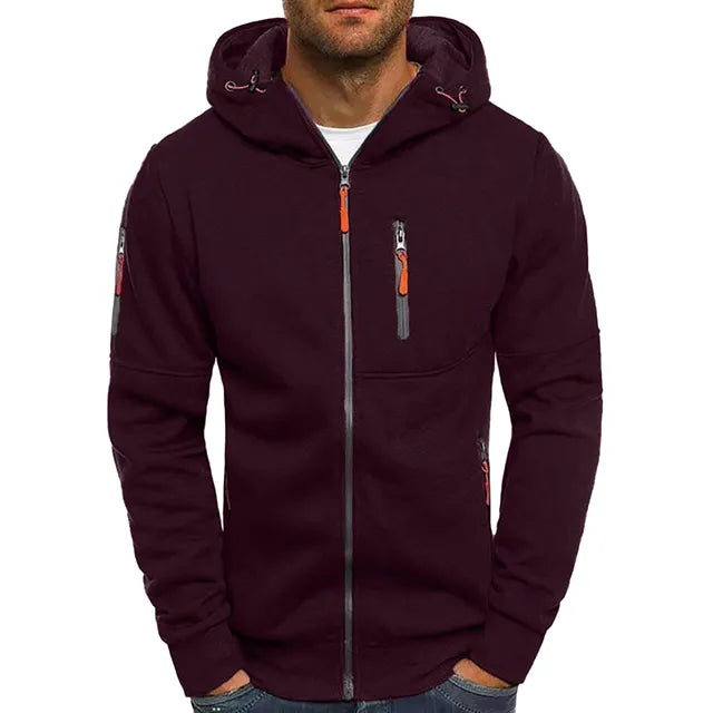 David™ | Vielseitige Herren Fleecejacke - Rot / S