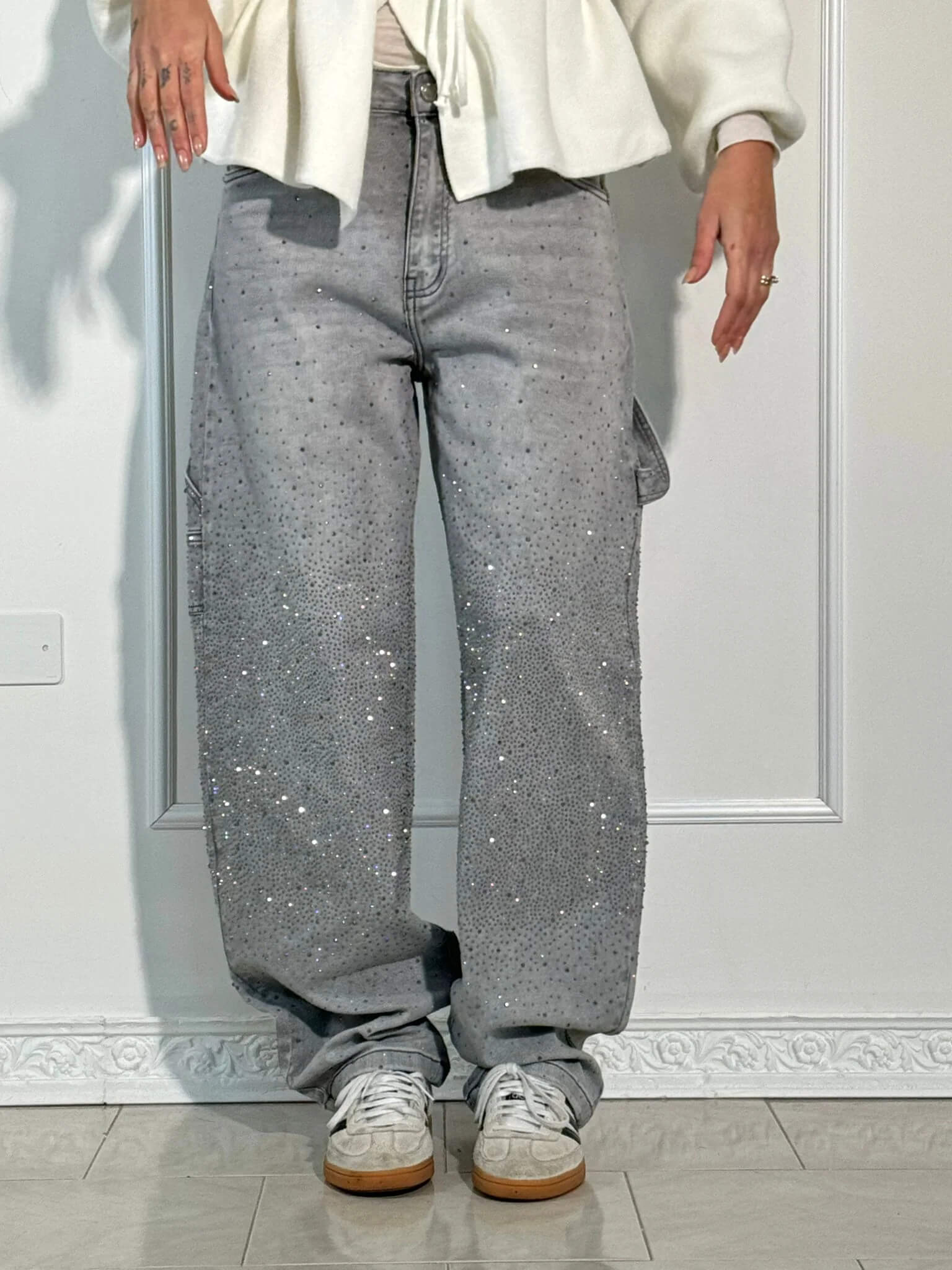 Georgie | Modische Hose mit Strass-Highlight