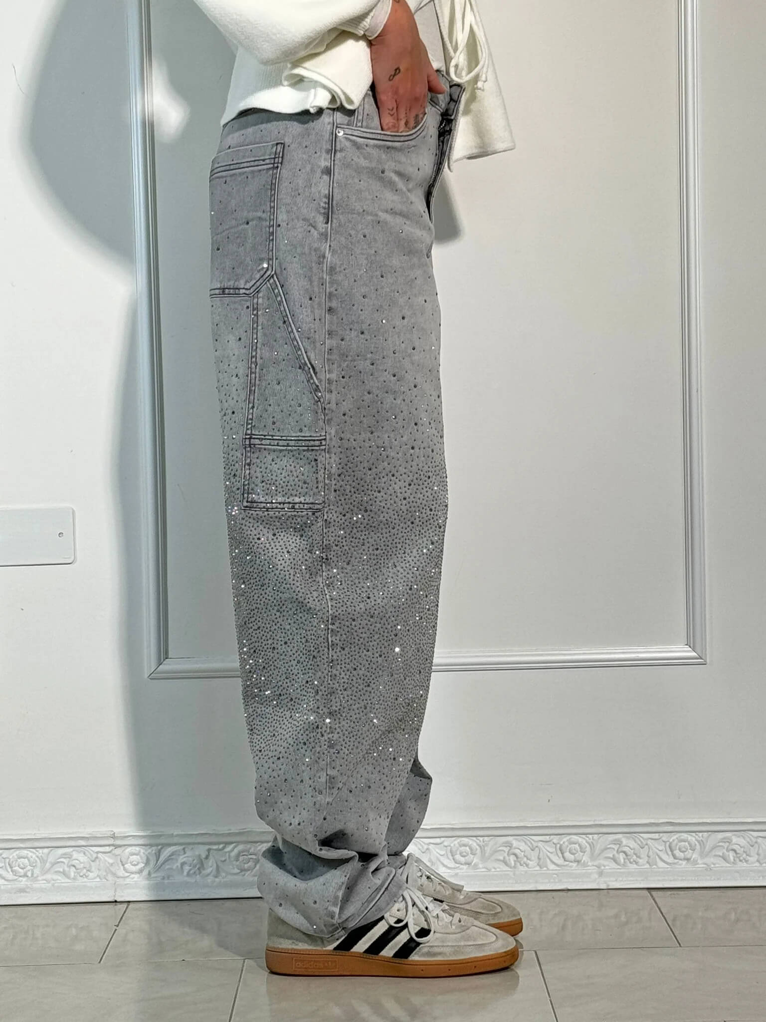 Georgie | Modische Hose mit Strass-Highlight