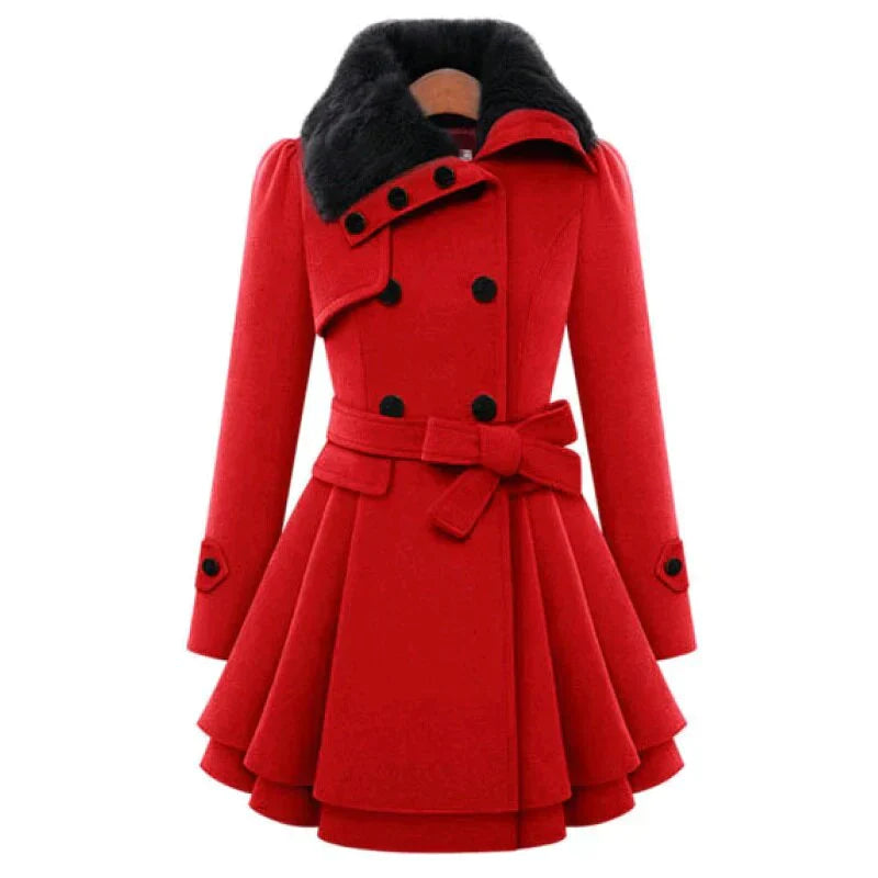 Yelena | Veganer Trenchcoat mit Stil - Rot / S
