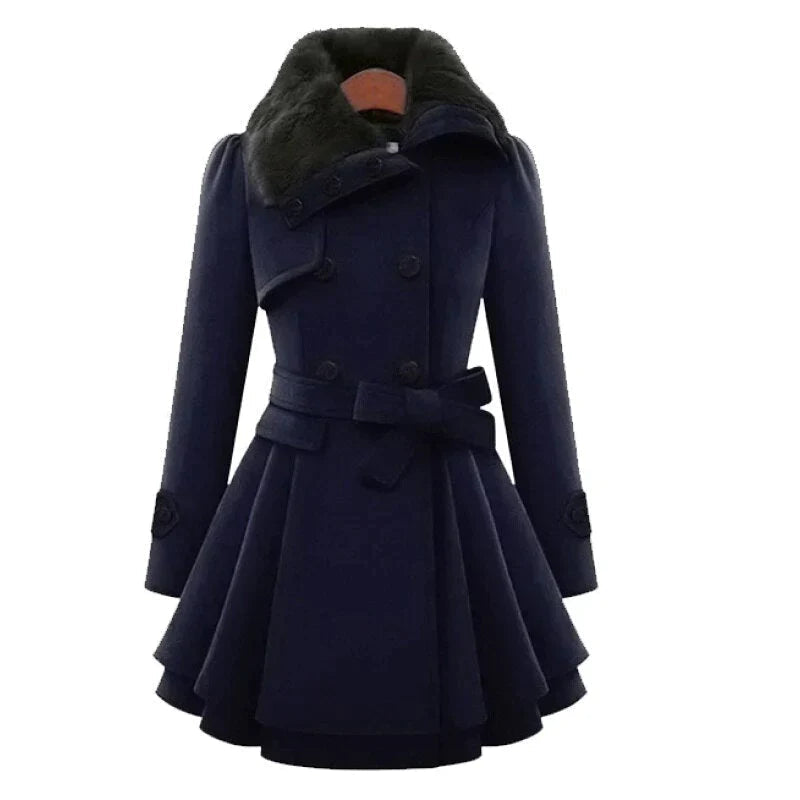 Yelena | Veganer Trenchcoat mit Stil - Dunkelblau / S