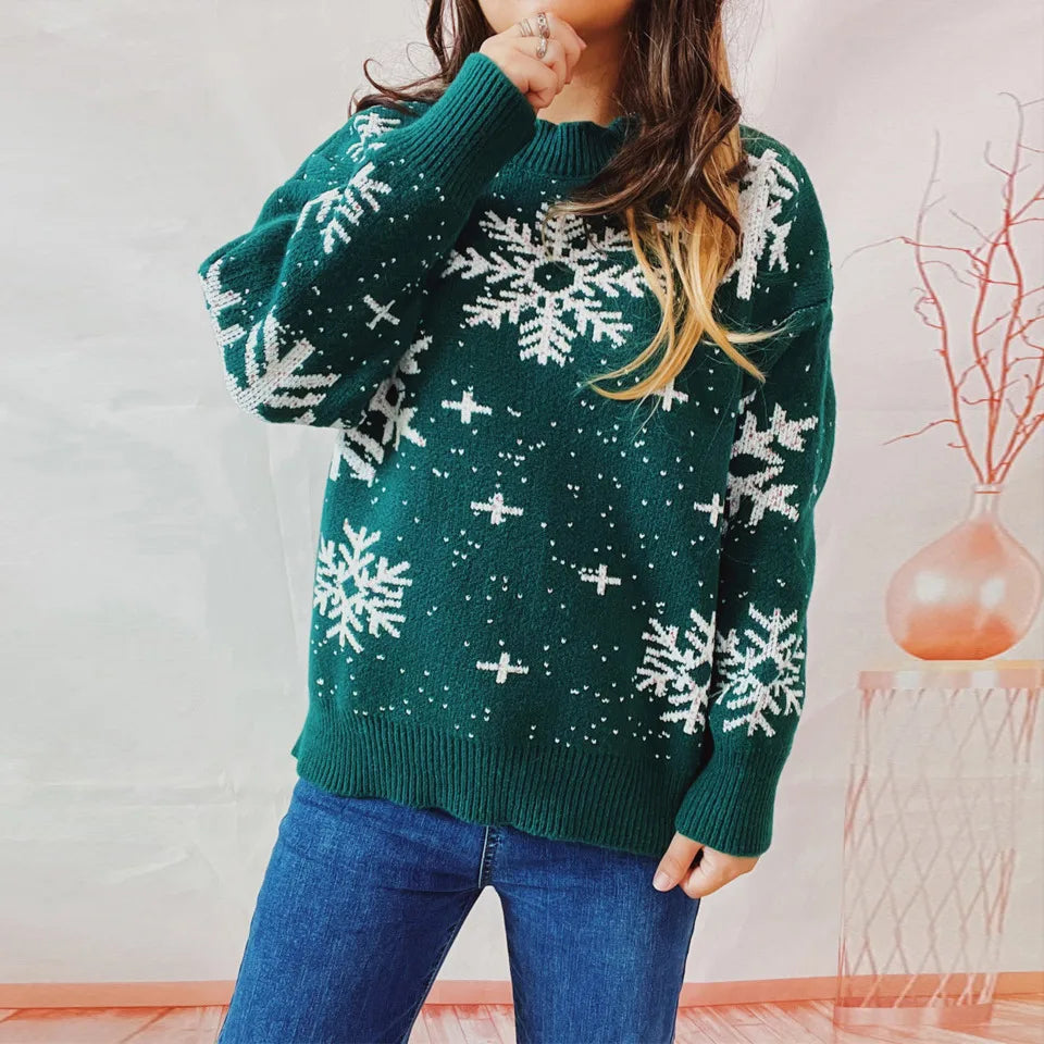 Fiora™ – Kuscheliger Weihnachts-Pullover - Grün / S