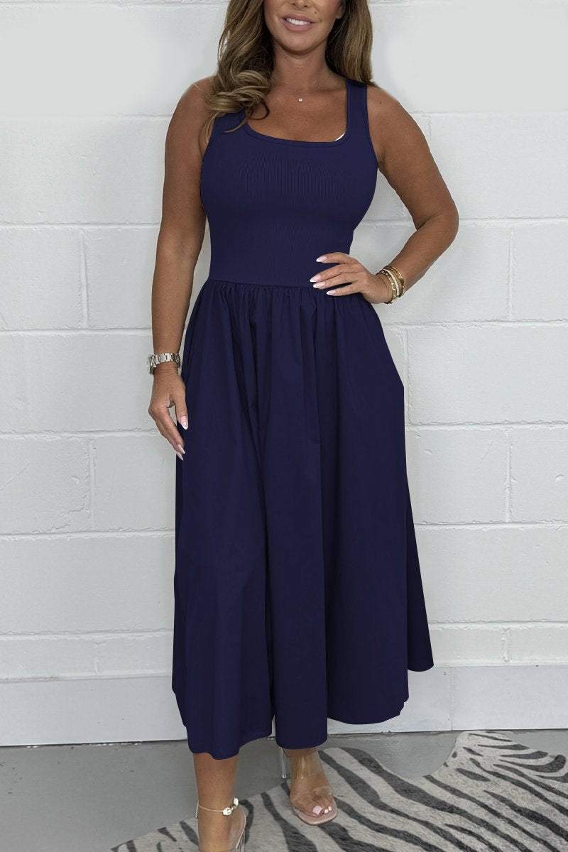 Itzel | Ärmelloses Midikleid mit Schlagseite