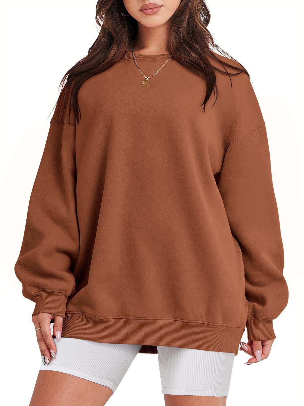 Mizari™ Pullover mit langen Ärmeln und Rundhalsausschnitt - Bruin / S