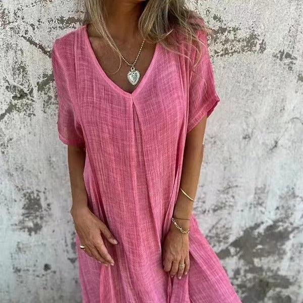 Nova | Bequemes V-Ausschnitt-Kleid mit losem Schnitt
