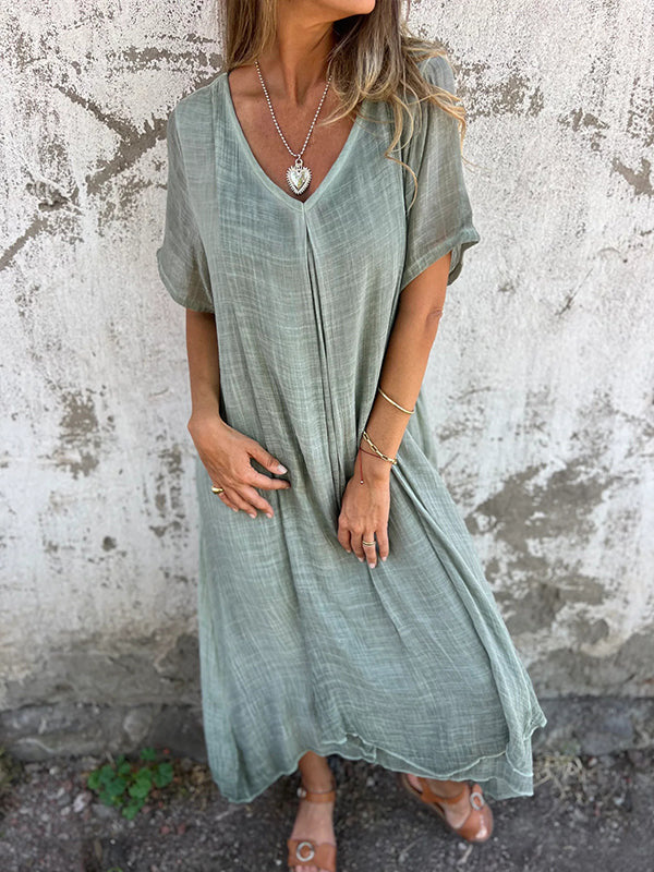 Nova | Bequemes V-Ausschnitt-Kleid mit losem Schnitt