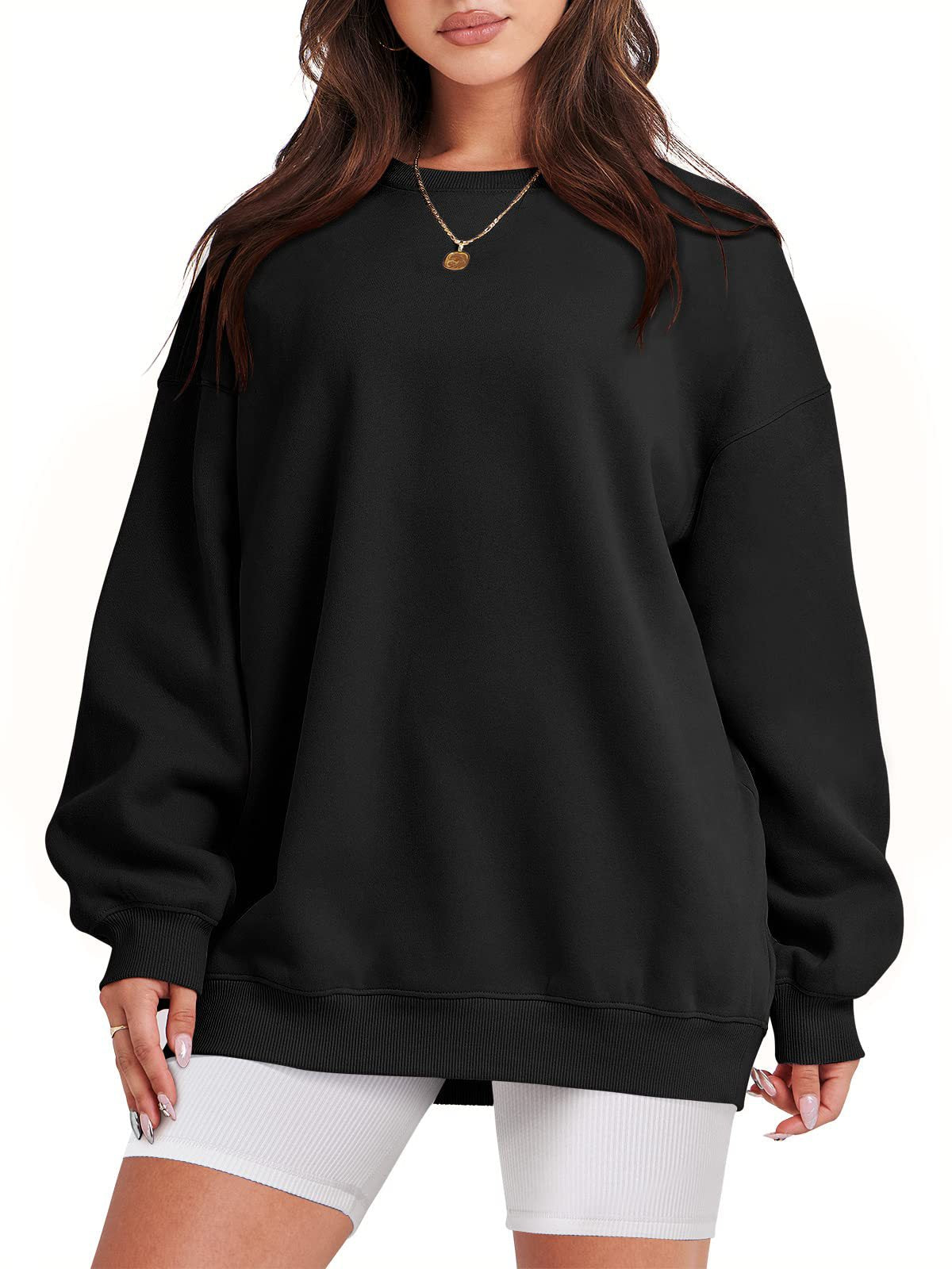 Mizari™ Pullover mit langen Ärmeln und Rundhalsausschnitt - Schwarz / S