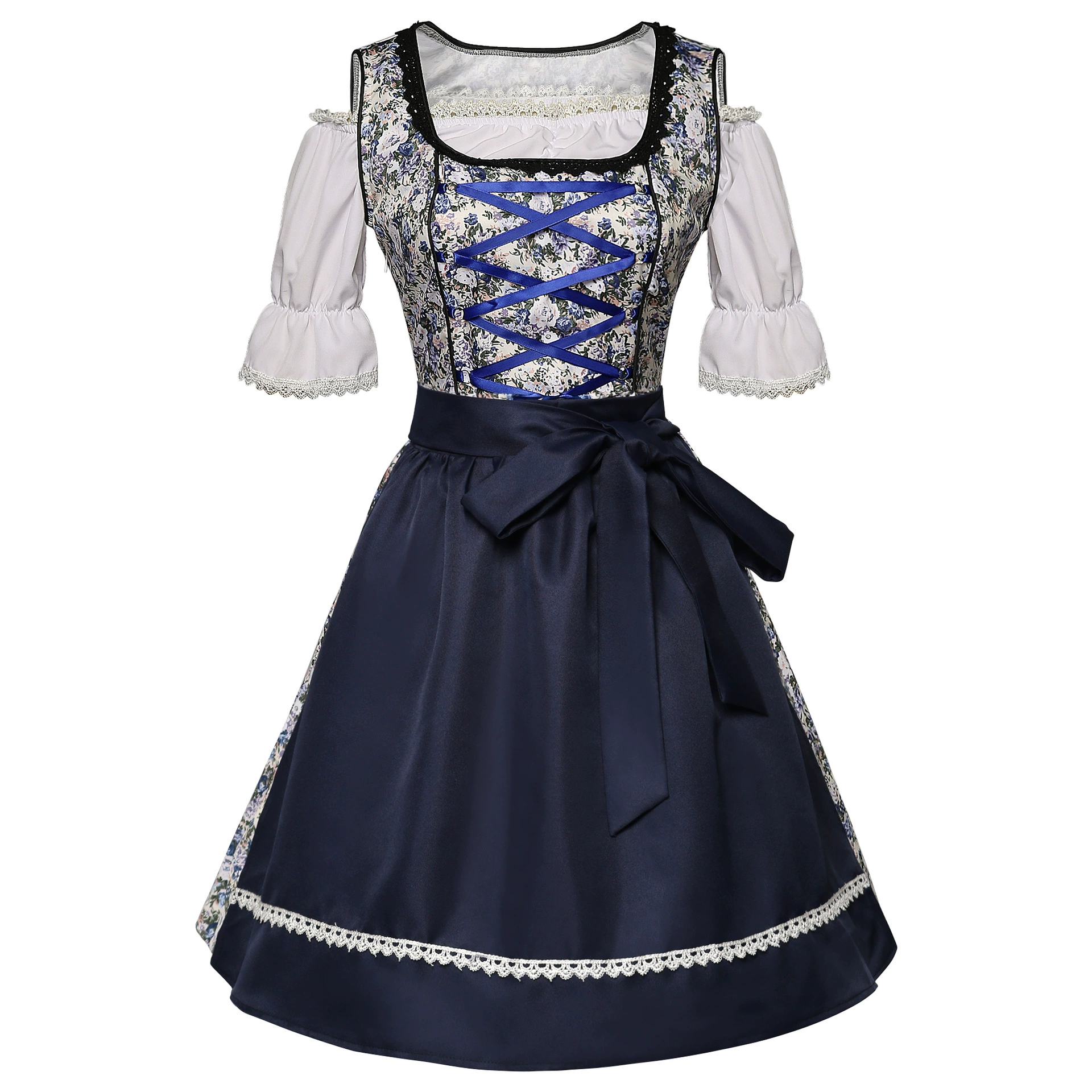 Damen Oktoberfest Dirndl mit Blumendesign