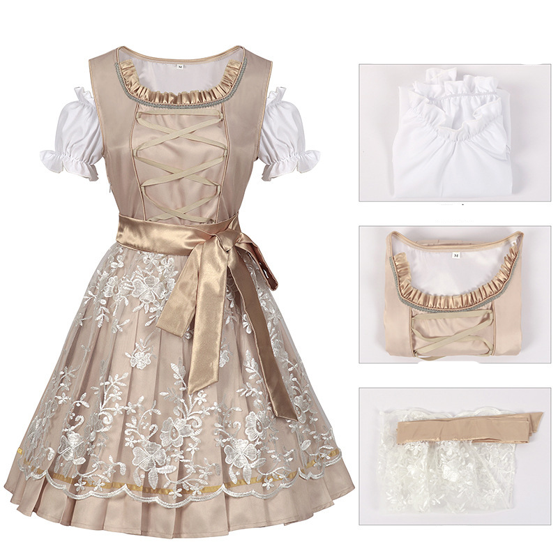 Beiges Oktoberfest-Dirndl für Damen