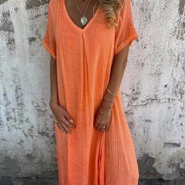 Nova | Bequemes V-Ausschnitt-Kleid mit losem Schnitt