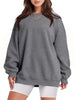 Mizari™ Pullover mit langen Ärmeln und Rundhalsausschnitt - Dunkelgrau / S
