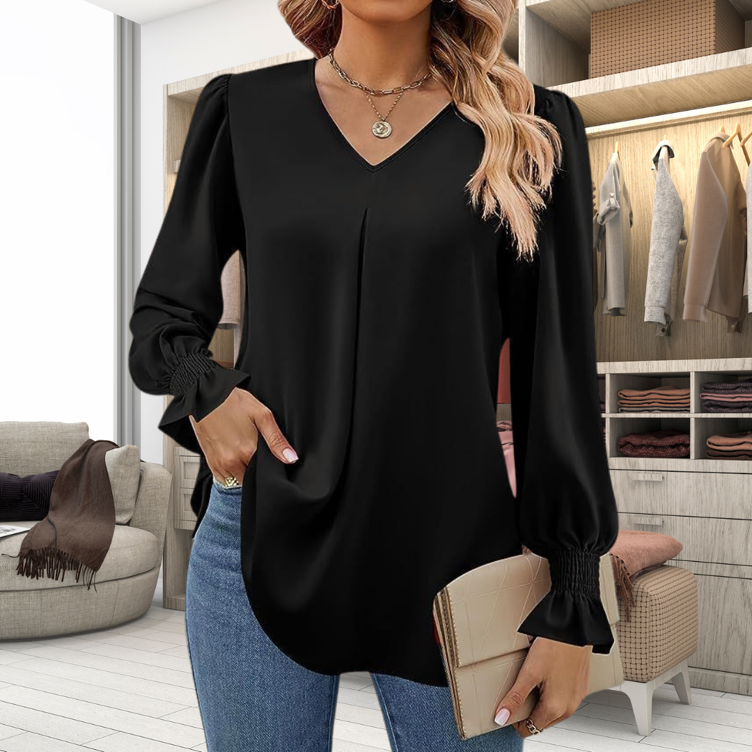 Zyna™ | Stilren damtopp - Schwarz / S