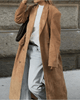 Nadia | Modischer Damenmantel aus Wildleder, lang & chic