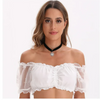 Oktoberfest Crop-Bluse mit Rüschen für Damen