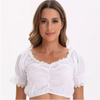 Oktoberfest Crop-Bluse mit Rüschen für Damen