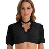 Oktoberfest Crop-Bluse mit Rüschen für Damen