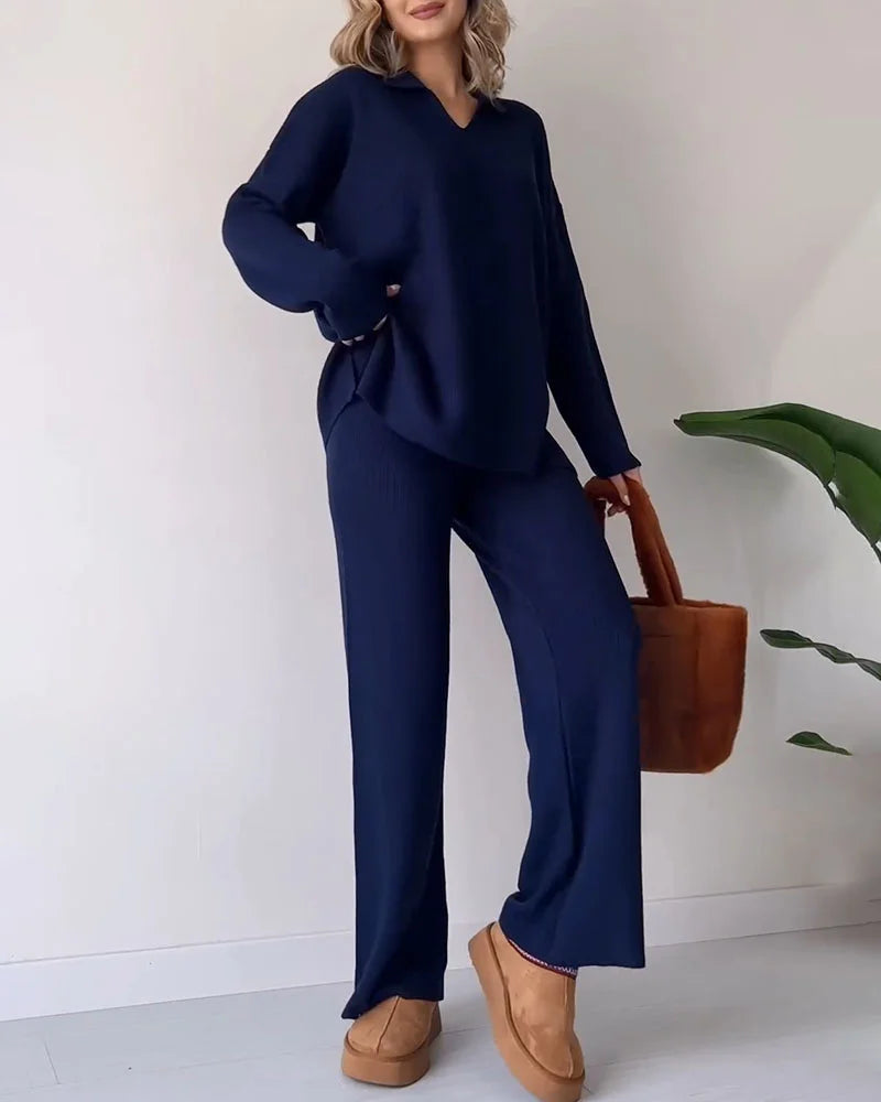 Celia™ | Lässiges 2-teiliges Set für Damen - Two Piece Outfits - Marineblau / S