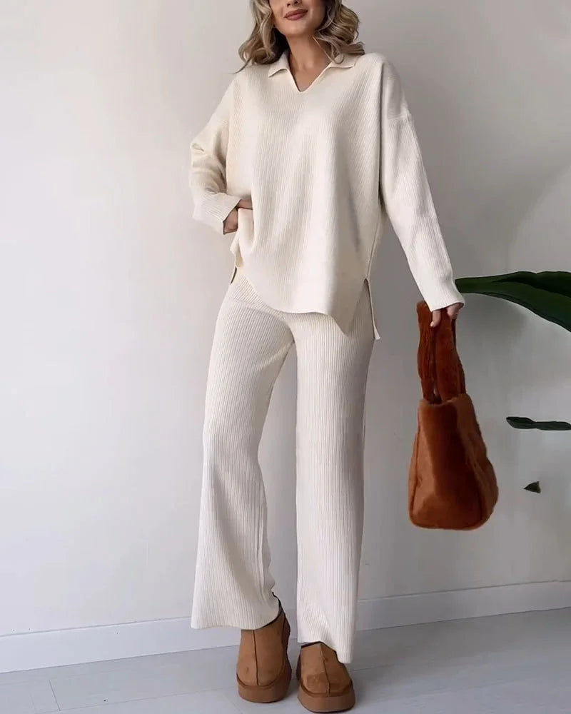 Celia™ | Lässiges 2-teiliges Set für Damen - Two Piece Outfits - Weiß / S