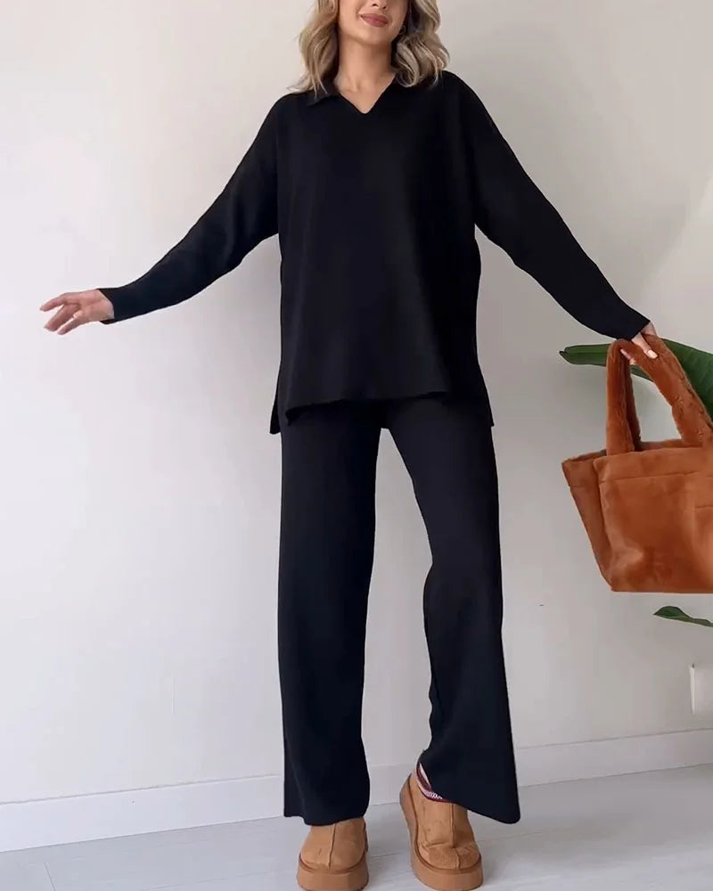 Celia™ | Lässiges 2-teiliges Set für Damen - Two Piece Outfits - Schwarz / S