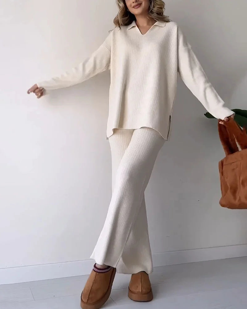 Celia™ | Lässiges 2-teiliges Set für Damen - Two Piece Outfits - Weiß / S