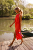 Enidra | Midikleid mit Halter und Schlitz
