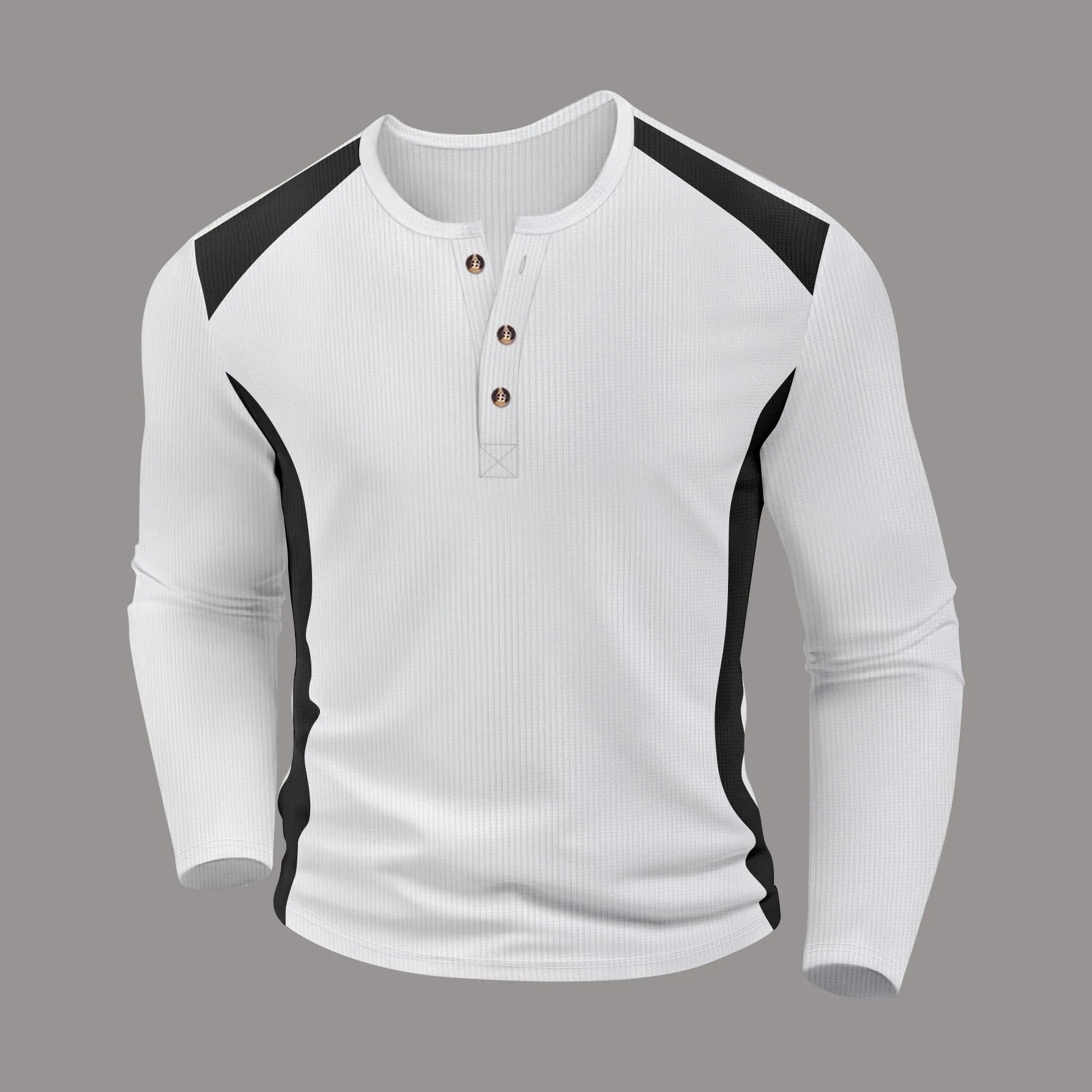 Jovan | Waffelgestreiftes Langarmshirt
