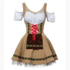 Anneliese | Oktoberfest Biermädchen Kleid ästhetischer Look - Braun / S