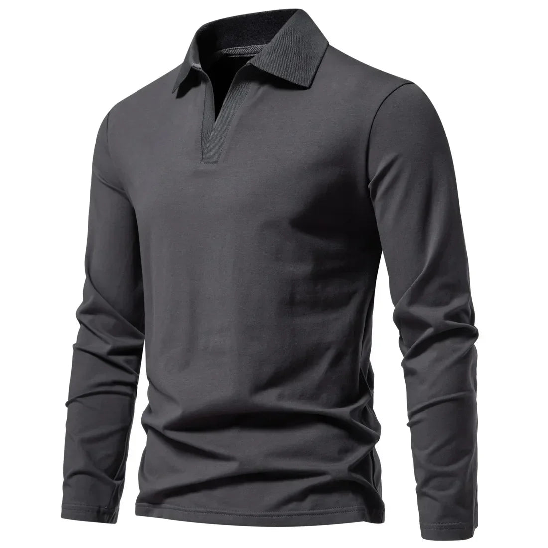 Jason | stilvolles langärmeliges Baumwoll-Poloshirt für Herren