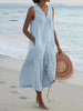 Cavela | Ärmelloses Sommerkleid mit Knopfleiste