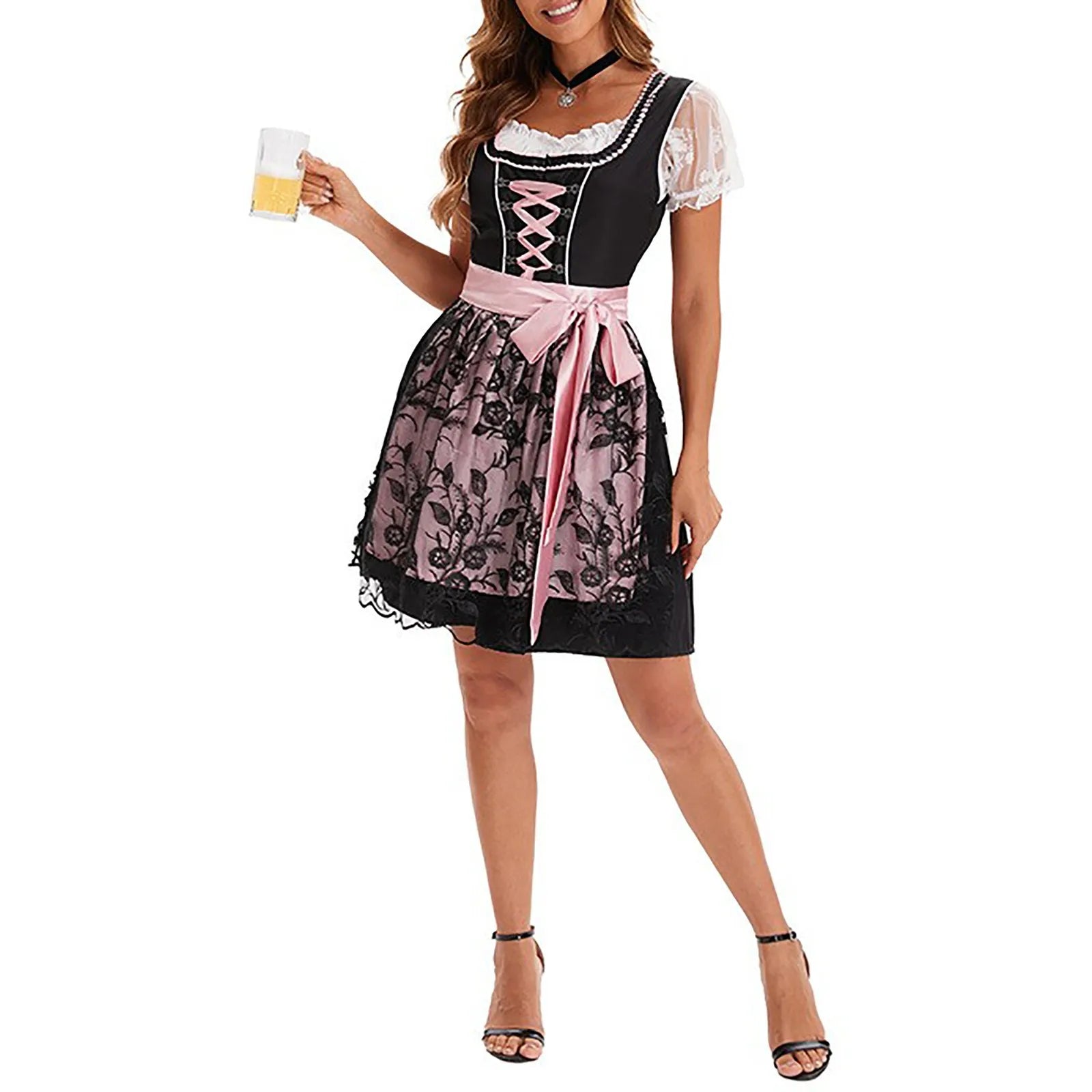 Heidi | Oktoberfest-Biermädchenkleid - Schwarz / M