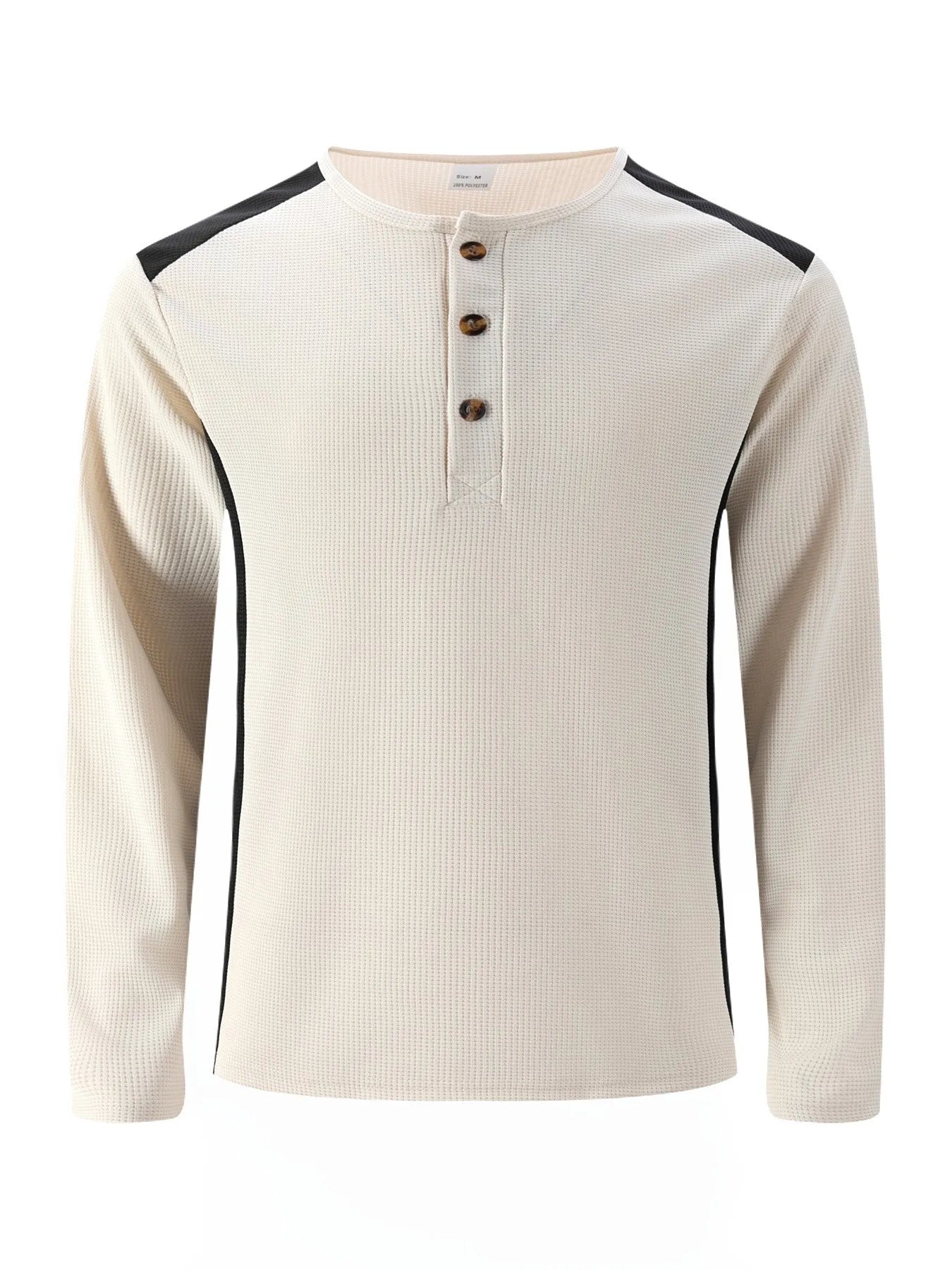 Jovan | Waffelgestreiftes Langarmshirt