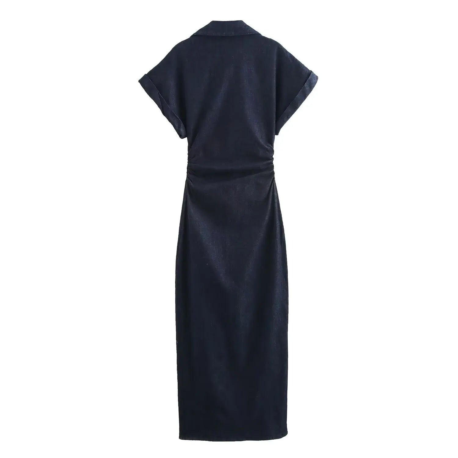 Elena | modisches Hemdkleid in Midi-Länge mit Knöpfen