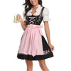 Liesel| Oktoberfest Kleid mit Fliege Schürze - Rosa / S